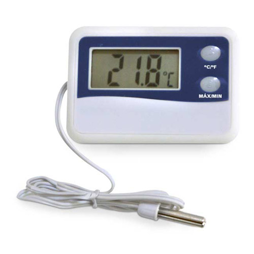 Termômetro digital com Máxima e Mínima. -50°C a + 70°C. Cabo: 2 metros