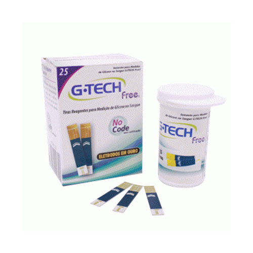 Tiras de Teste G-Tech Free 1 – cx com 25 tiras